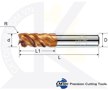 Dao phay CMTec CEP4-R, Dao phay ngón CMTéc CEP4-R