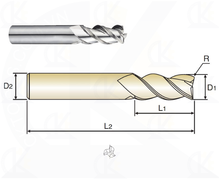 Dao phay nhôm YG E5E51, Dao phay tinh nhôm YG E5E51