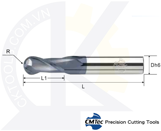 Dao phay CMTEC MEB2, Dao cầu phay thép CMTéc MEB2